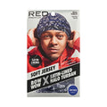 Red Premium Soft Jersey Bow X Satin Lined Halo Turban (Paisley)