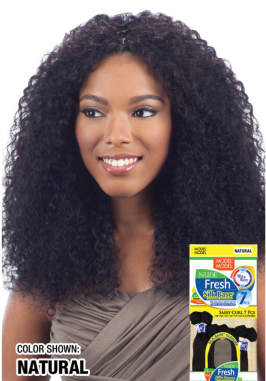 Model Model Nude Fresh Silk Base 14"/16"/18"| Sassy Curl 7 pcs