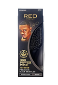 Red Premium 360 Power Wave x Bow Wow Premium Boar Bristles (Curved) (Mixed Boar) (Medium) - BR21