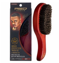 Red Premium 360 Power Wave x Bow Wow Premium Boar Bristles (Curved) (100% Natural) (Soft) - BR18
