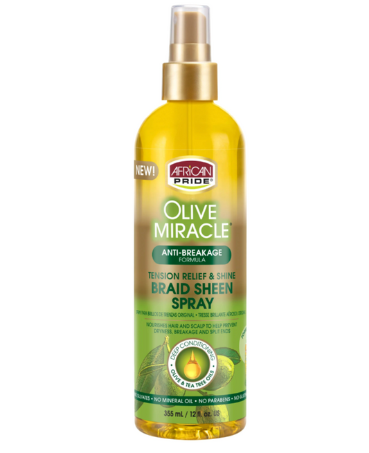 African Pride Olive Miracle Braid Sheen Spray - 12 fl oz
