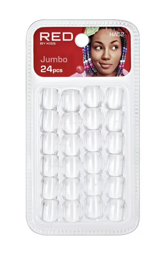 Red By Kiss Jumbo Hair Beads - 24 Pcs (Clear)