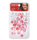 Red By Kiss Large Hair Beads - 60 Pcs (Red/Pink)