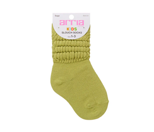 Arria By Kiss Kids Slouch Socks Size 1-3 - Sage