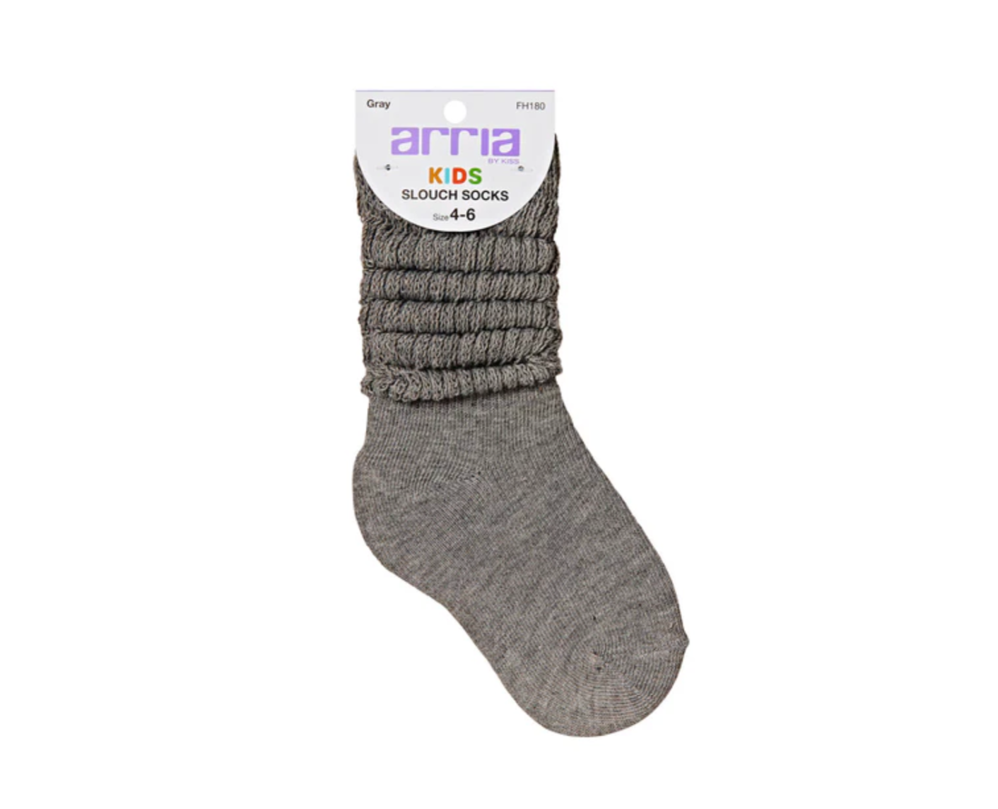 Arria By Kiss Kids Slouch Socks Size 4-6 - Gray