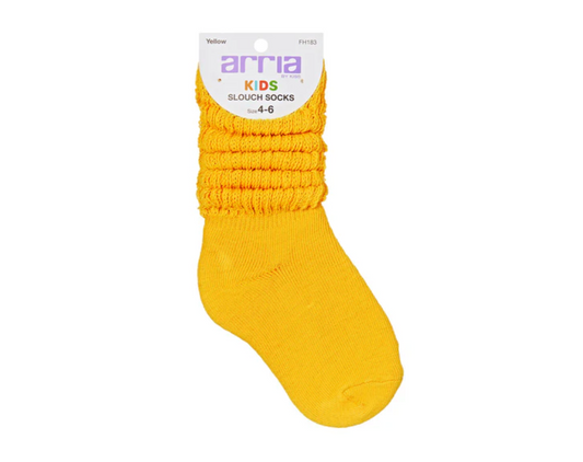 Arria By Kiss Kids Slouch Socks Size 4-6 - Yellow