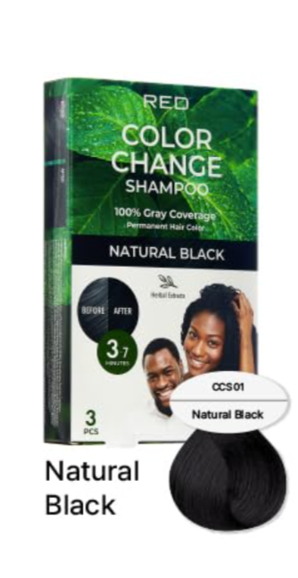 Red Color Change Shampoo - Natural Black |3 pcs |