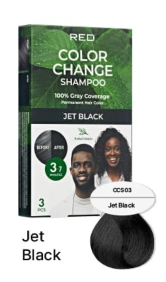 Red Color Change Shampoo - Jet Black |3 pcs |
