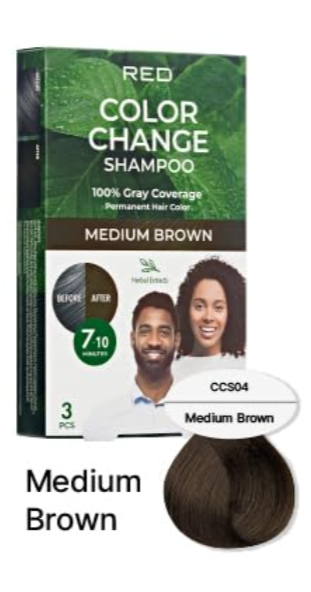 Red Color Change Shampoo - Medium Brown |3 pcs |