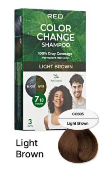 Red Color Change Shampoo - Light Brown |3 pcs |