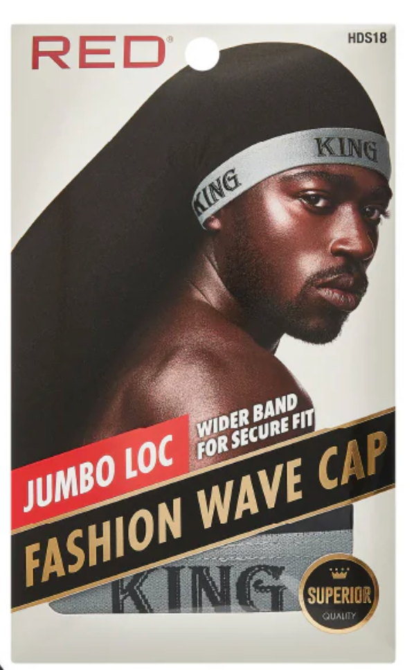 RED Fashion Wave Cap (Jumbo loc) (black) (Grey)