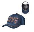 Arria Satin Lined Baseball Caps (Bold Stud Backless) (PINK LOVE)