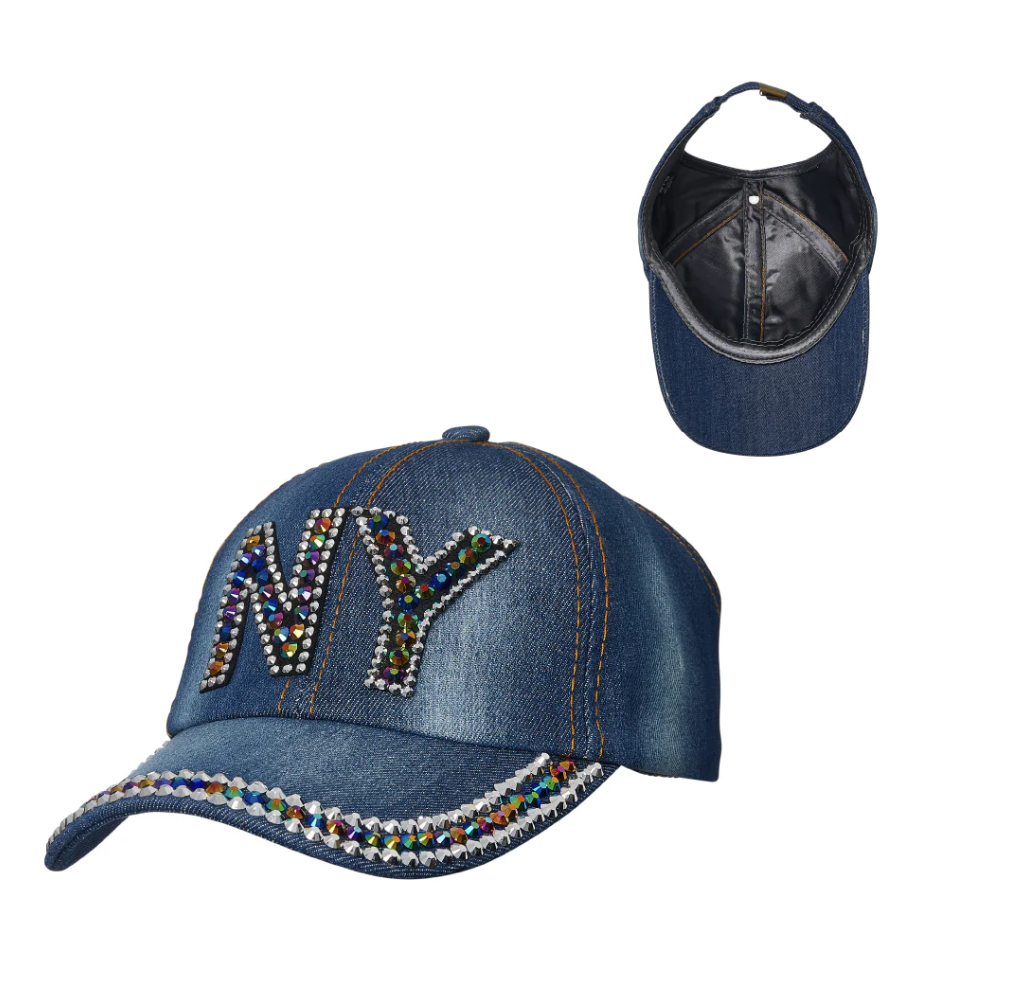 Arria Satin Lined Baseball Caps (Bold Stud Backless) (NY)