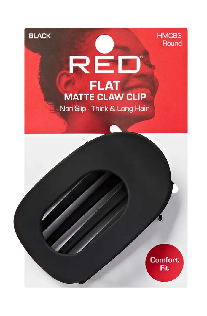 RED Flat Matte Claw Clip (round) (Black)