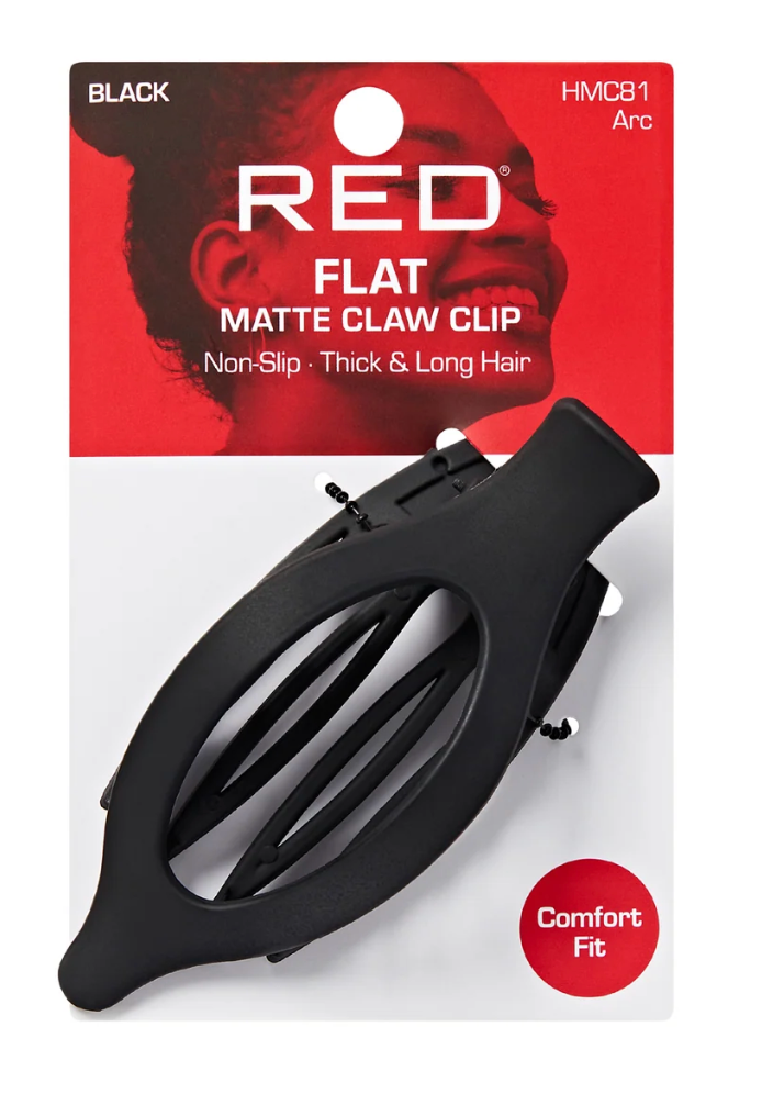 RED Flat Matte Claw Clip (Arc) (Black)