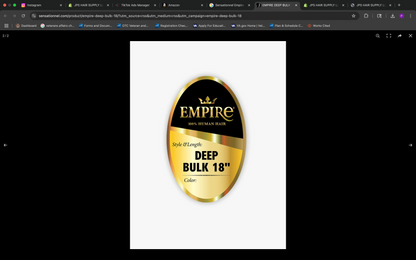 Sensationnel Empire 100% Human Hair Bulk | Deep Bulk | 18 INCH