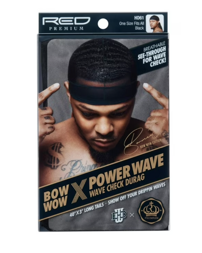 Red Premium Bow Wow X Power Wave Wave Check Durag