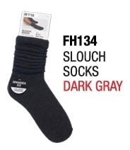 Red Slouch Socks Size 9-11 (Dark Grey)