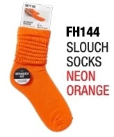 Red Slouch Socks Size 6-8 (Neon Orange)