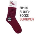 Red Slouch Socks Size 6-8 (Burgundy)