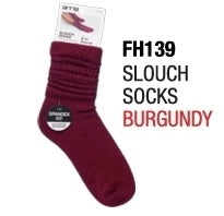 Red Slouch Socks Size 6-8 (Burgundy)