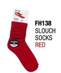 Red Slouch Socks Size 6-8 (Red)