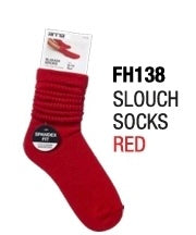Red Slouch Socks Size 6-8 (Red)
