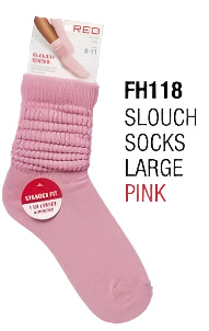 Red Slouch Socks Size 9-11 (Pink)