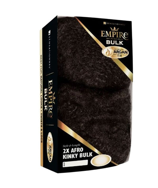 Sensationnel empire Human Hair Bulk - 2x Afro Kinky Bulk - 1B - 16"