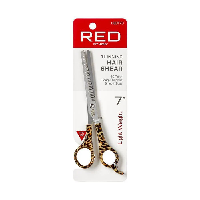 Red Thinning Hair Shear 7" Lightweight