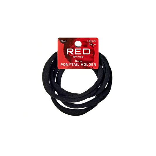 Red By kiss Ponytail Holder - Black (4pcs)