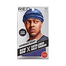 Red Premium Luxurious Bow Wow X Satin Lined Halo Turban (Navy Blue)