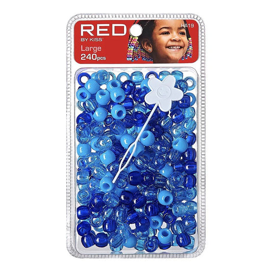Red By Kiss Large Hair Beads - 240 Pcs (Blue Assorted)