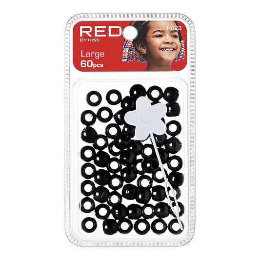 Red By Kiss Large Hair Beads - 60 Pcs (Black)