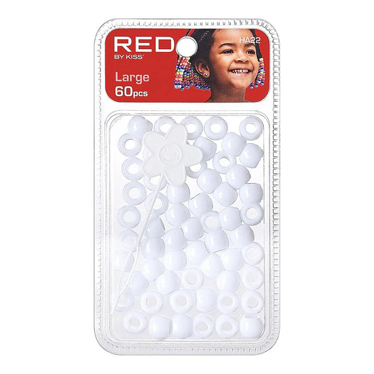 Red By Kiss Large Hair Beads - 60 Pcs (white)