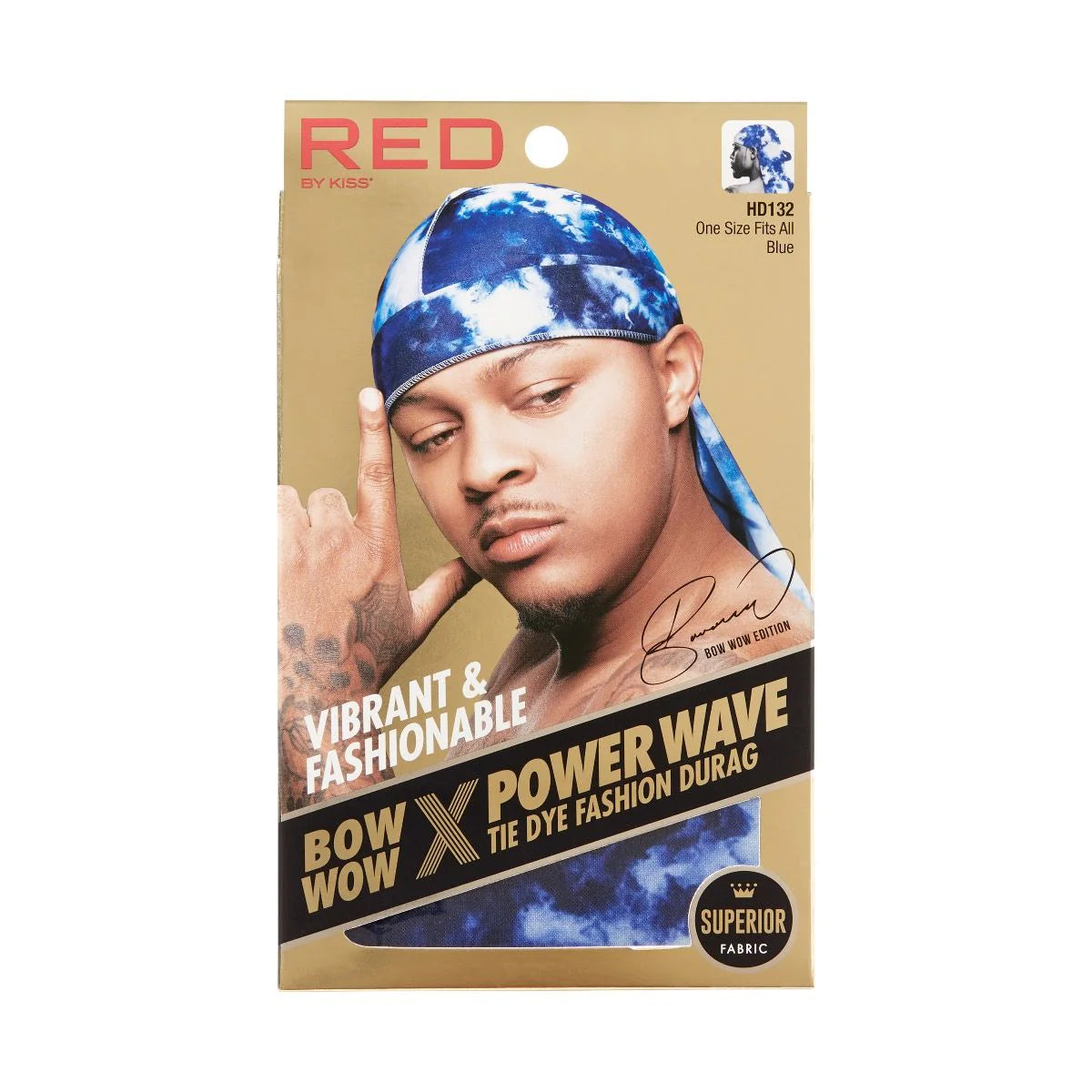 Red By Kiss Power Wave Tie Dye Fashion Durag (Blue)