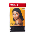 Red By Kiss Satin Scarf {30"x 30"} Black