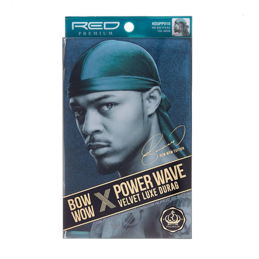 Red Premium Power Wave Velvet Luxe Durag (Teal Green)